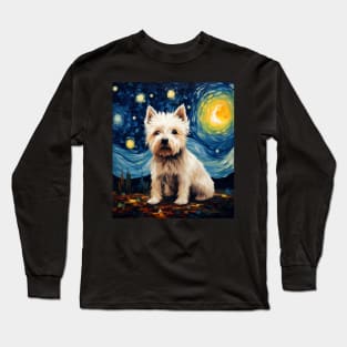 Gift for West Highland White Terrier owner (Painting) Long Sleeve T-Shirt